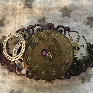 Handmade Victorian Steampunk Clock Bracelet